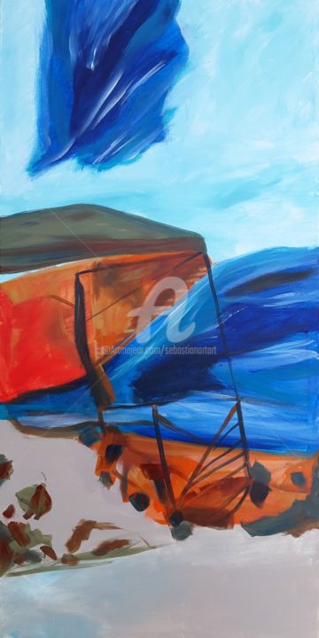 Malerei mit dem Titel "The Unexpected" von Sebastian Olivier Burckhardt, Original-Kunstwerk, Acryl