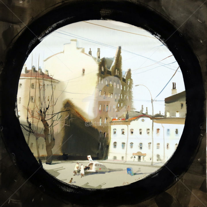 Pittura intitolato "return / возвращение" da Alexander Votsmush, Opera d'arte originale, Tempera