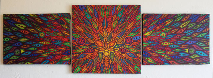 Malerei mit dem Titel "Diffusion" von Jonathan Pradillon, Original-Kunstwerk, Acryl Auf Keilrahmen aus Holz montiert