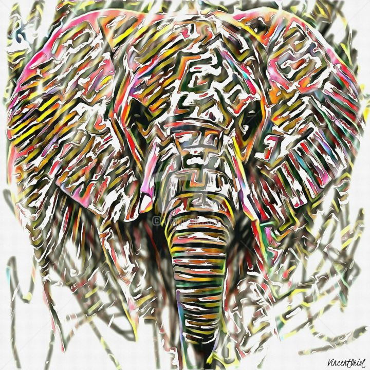 " Éléphant " 数字艺术