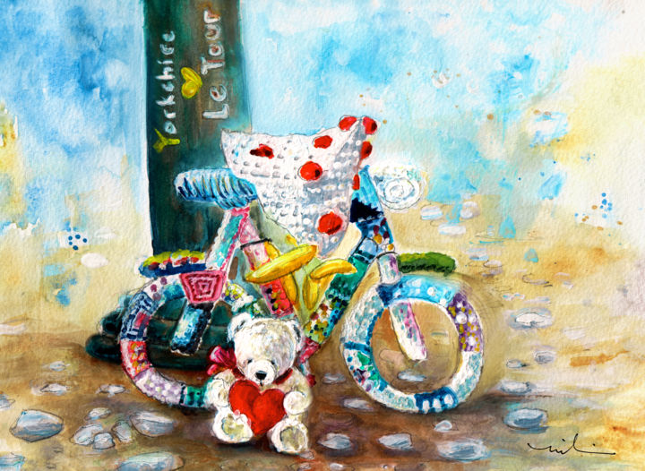 Painting titled "Marlon And The Tour…" by Miki De Goodaboom, Original Artwork, Watercolor