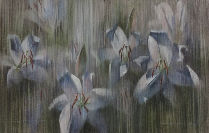 Dessin intitulée "Лилейник" par Polina Prichina, Œuvre d'art originale, Pastel