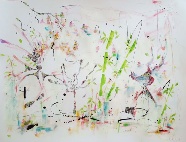Painting titled "KanChaï 42" by Stéphanie Menard, Original Artwork, Acrylic