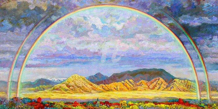 Schilderij getiteld "Arc en ciel a chimg…" door Dilyus Mursalimov, Origineel Kunstwerk, Olie