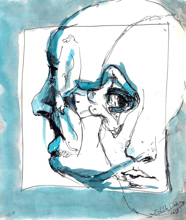 45° à gauche 图画, 7.9x6.3 in