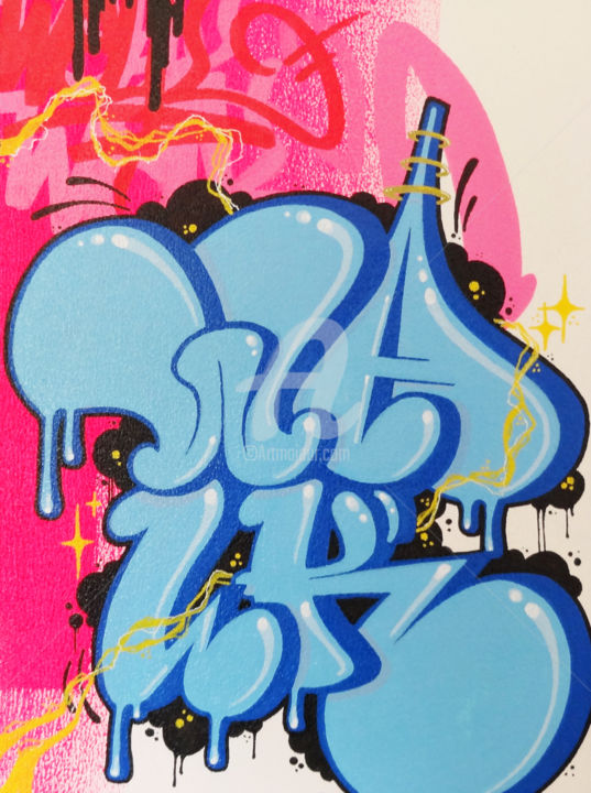 Painting titled "walk style fluo" by Mr Walk, Original Artwork, Acrylic
