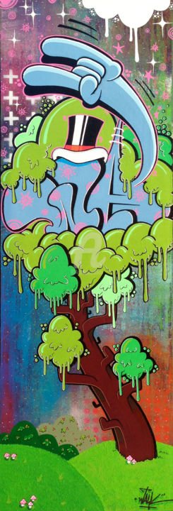 Painting titled "WA arbre collection" by Mr Walk, Original Artwork, Acrylic