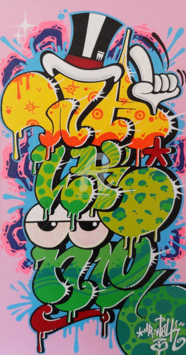 Painting titled "Bubble collection" by Mr Walk, Original Artwork, Acrylic