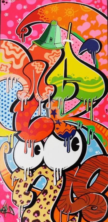 Painting titled "Bubble Collection" by Mr Walk, Original Artwork, Acrylic