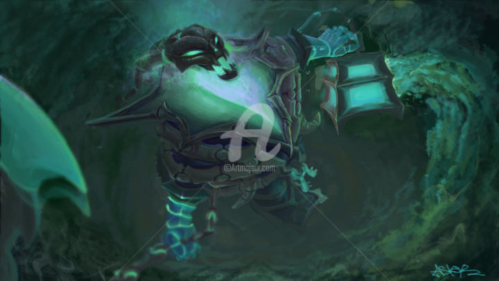 Painting titled "thresh" by Asker, Original Artwork
