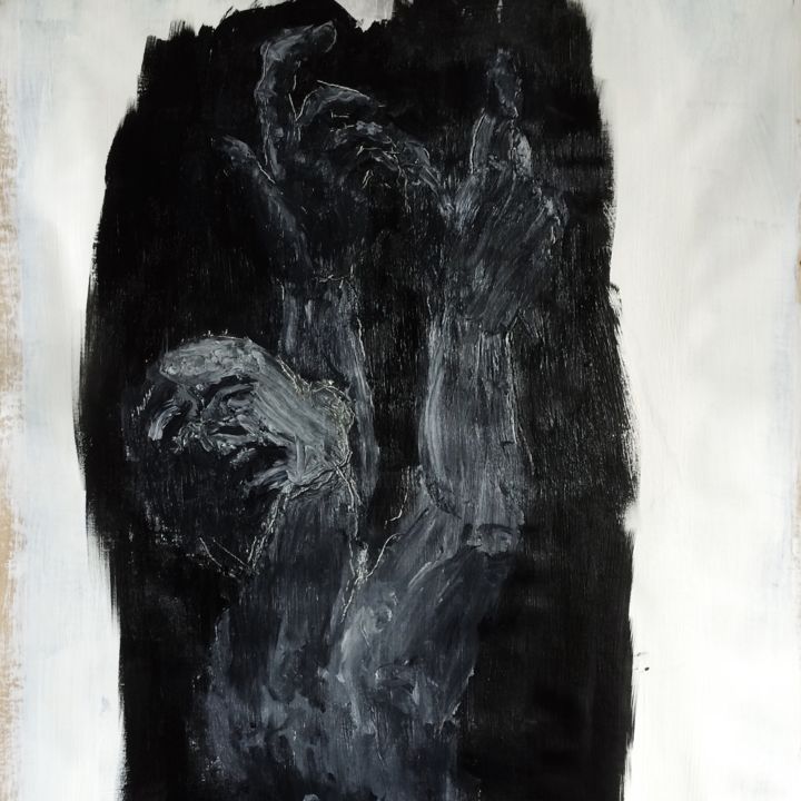 Painting titled "Scream for help" by Alec Rembratt, Original Artwork, Oil