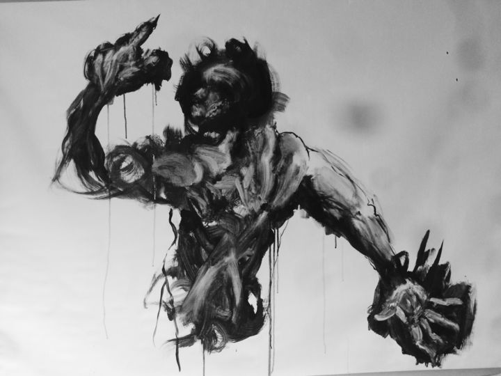 Painting titled "Faith in his own ha…" by Alec Rembratt, Original Artwork, Acrylic