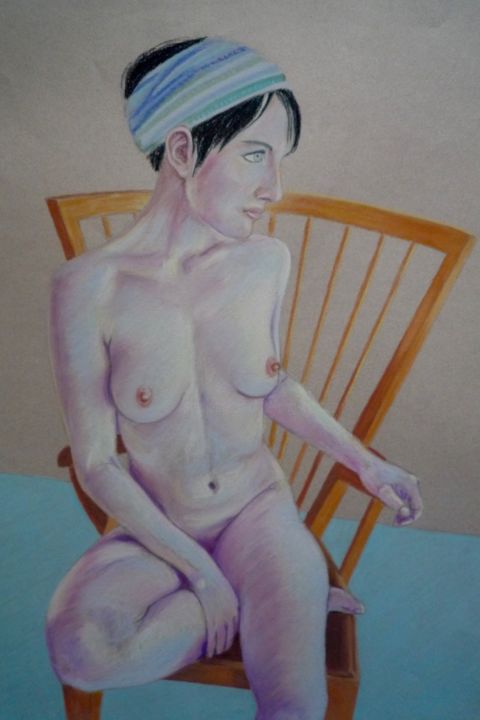 Pittura intitolato "Studio di modella i…" da Stefano Di Marco, Opera d'arte originale, Pastello