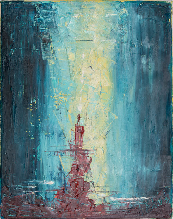 Schilderij getiteld ""Burgundy"" door Manuela Atanasova, Origineel Kunstwerk, Olie
