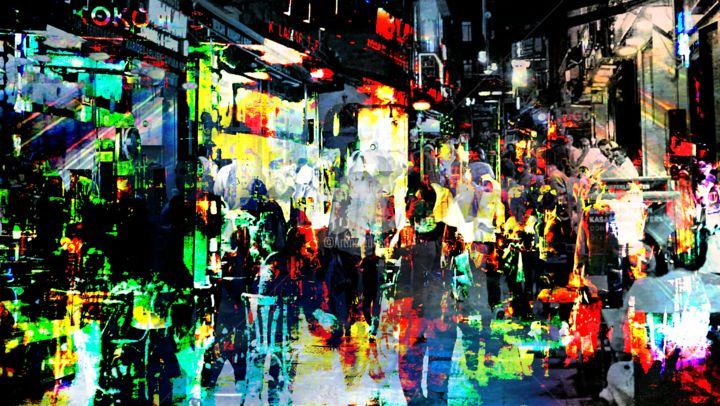 Цифровое искусство под названием "city scape 13" - Metin, Подлинное произведение искусства, Фотомонтаж