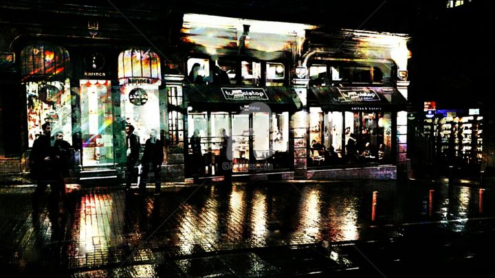 Цифровое искусство под названием "city scape 14" - Metin, Подлинное произведение искусства, Цифровая живопись