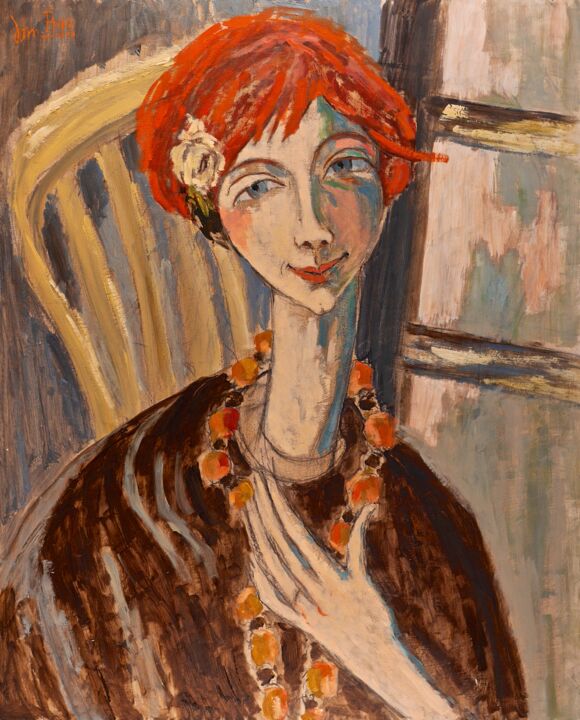 Peinture intitulée "Marie-Claire (cheve…" par Dominique Bertrand, Œuvre d'art originale, Huile