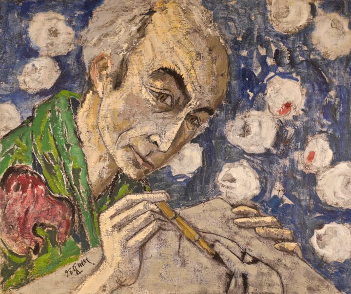 Peinture intitulée "Portrait de l'autop…" par Dominique Bertrand, Œuvre d'art originale, Huile