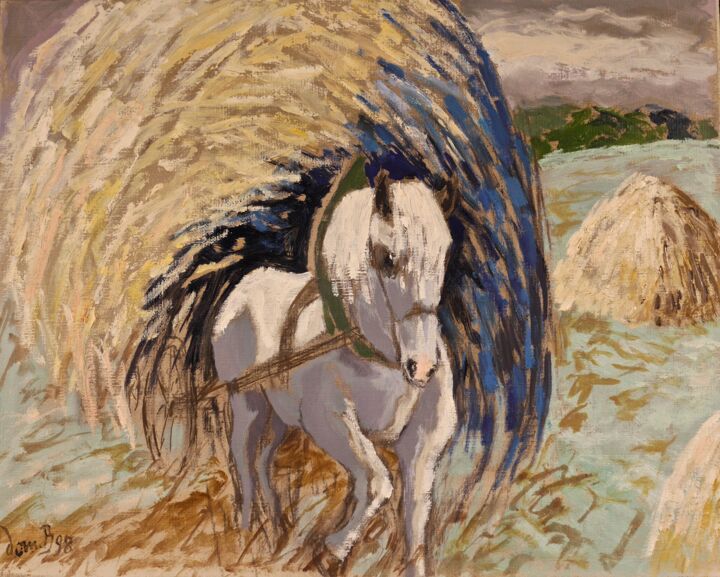 Schilderij getiteld "Fenaison" door Dominique Bertrand, Origineel Kunstwerk, Olie
