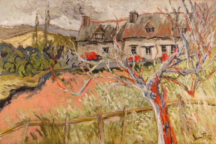 Schilderij getiteld "Clos-de-Fougères au…" door Dominique Bertrand, Origineel Kunstwerk, Olie