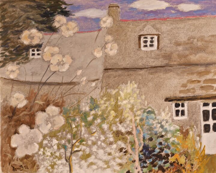 Peinture intitulée "Clos-de-Fougères fl…" par Dominique Bertrand, Œuvre d'art originale, Huile