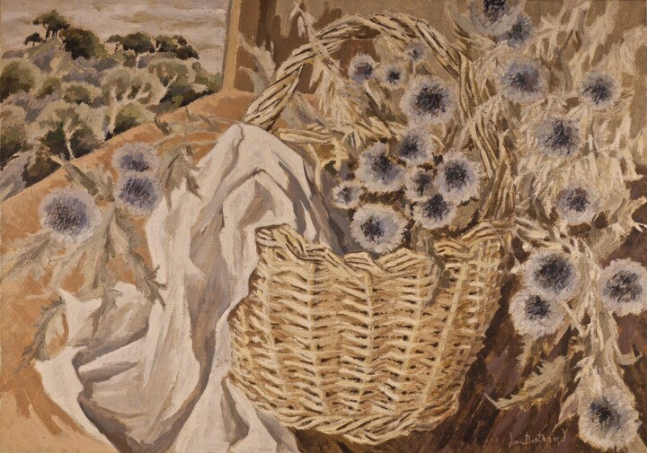 Peinture intitulée "Chardons de La Roqu…" par Dominique Bertrand, Œuvre d'art originale, Huile