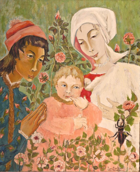 Peinture intitulée "Nativité" par Dominique Bertrand, Œuvre d'art originale, Huile