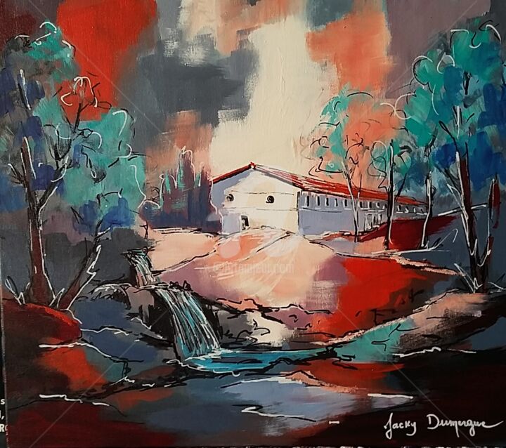 Peinture intitulée "Croquis fait à l'ac…" par Jacky Dumergue, Œuvre d'art originale, Acrylique