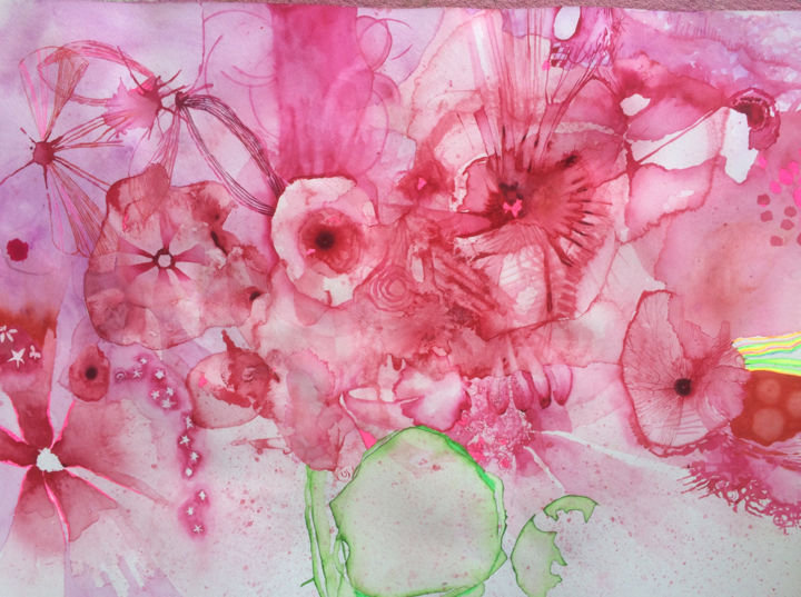 Painting titled "LETTUCE IN SOFT, SO…" by Rebecca De Figueiredo, Original Artwork, Watercolor
