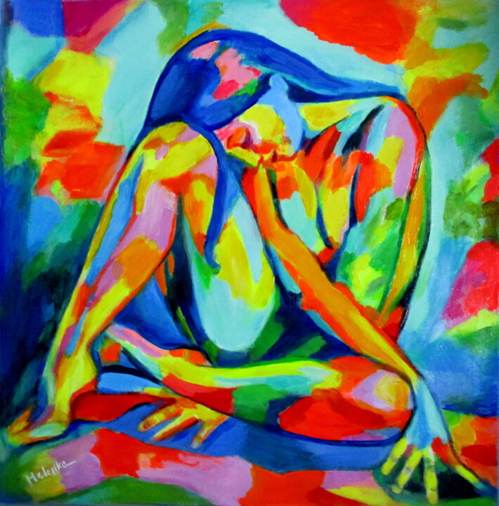 "Glowing Solace" 绘画, 19.7x19.7 in