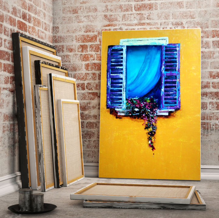 Painting titled "Окно" by Bloom, Original Artwork, Oil