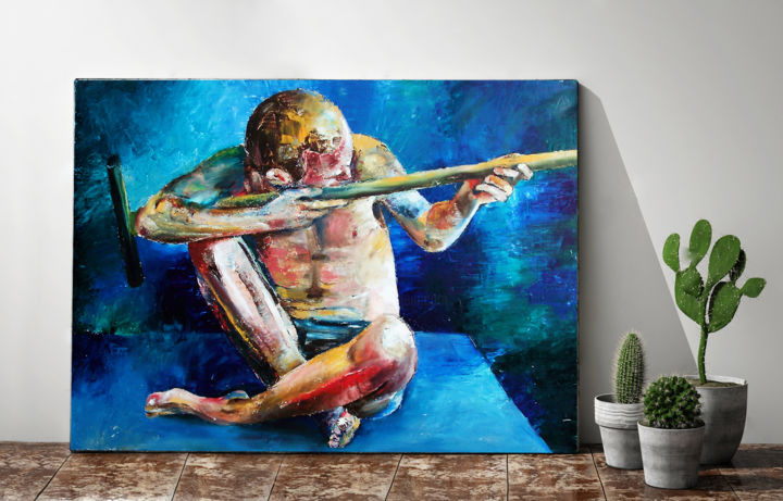 Painting titled "Стрелок" by Bloom, Original Artwork, Oil