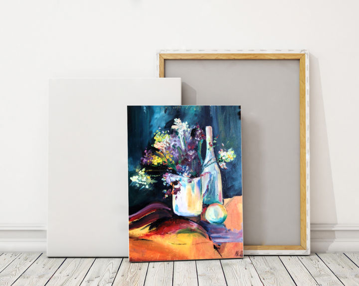 Painting titled "Натюрморт в три фиг…" by Bloom, Original Artwork, Oil