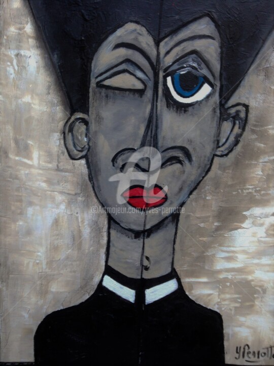 Malerei mit dem Titel "Curé collection pri…" von Yves Perrotte, Original-Kunstwerk, Acryl