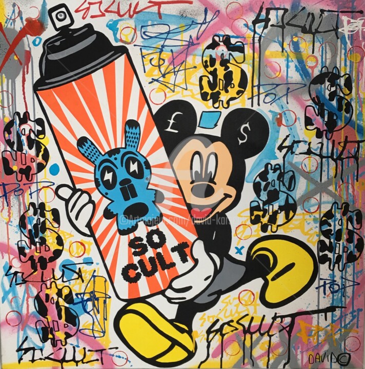Peinture intitulée "MICKEY SPRAY" par David Karsenty, Œuvre d'art originale, Acrylique