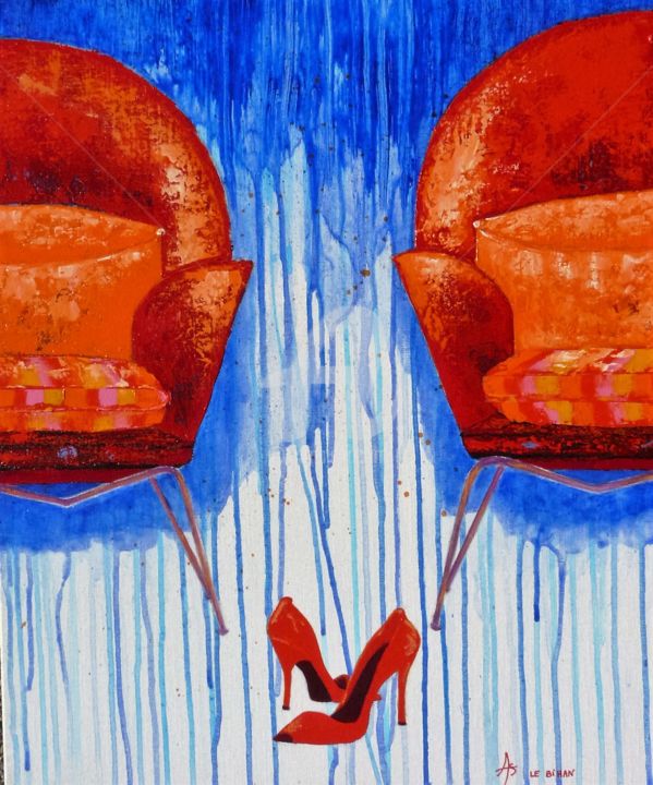 Peinture intitulée "PASSION à DEUX" par Annaïg Le Bihan, Œuvre d'art originale