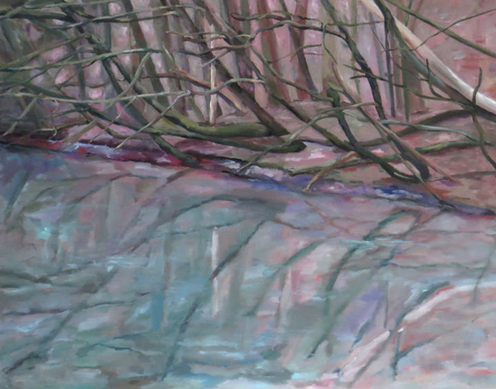 Painting titled "reflectie.jpg" by Jolie Art, Original Artwork, Acrylic