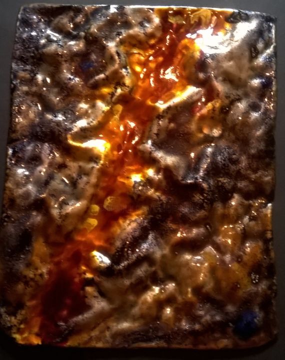 Painting titled "La Faille - Pièce u…" by Isabelle Mathis, Original Artwork, Enamel