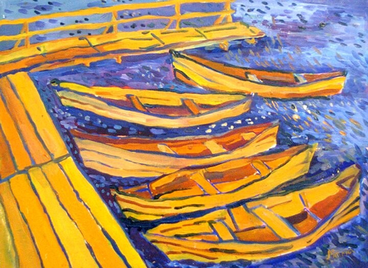 Painting titled "->" by Maria Bakush, Original Artwork