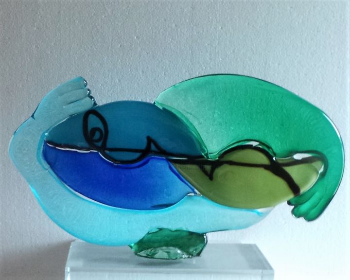 Sculpture titled "KOTTRER M. - Ninfa…" by Special Offers, Original Artwork, Glass