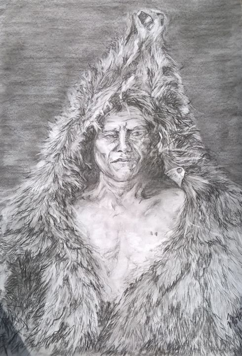 Dessin intitulée "Bears Belly - Pièce…" par Isabelle Mathis, Œuvre d'art originale, Pointe d'argent