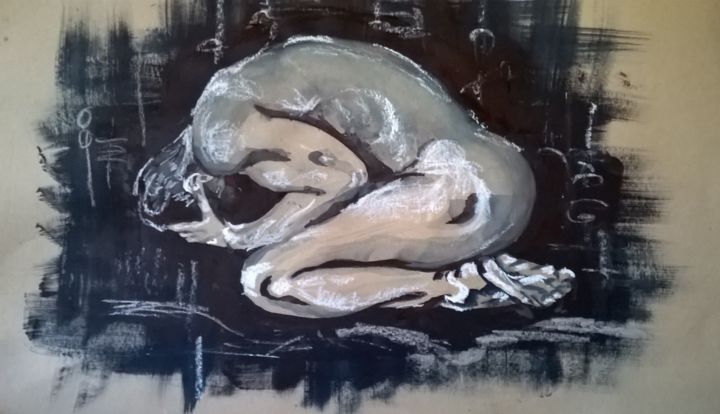 Dessin intitulée "Regrets - Pièce uni…" par Isabelle Mathis, Œuvre d'art originale, Autre
