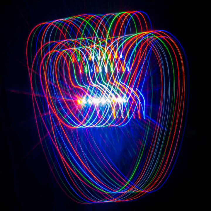 Photographie intitulée "COEUR DE COULEURS" par Blaise Lavenex, Œuvre d'art originale, Light Painting