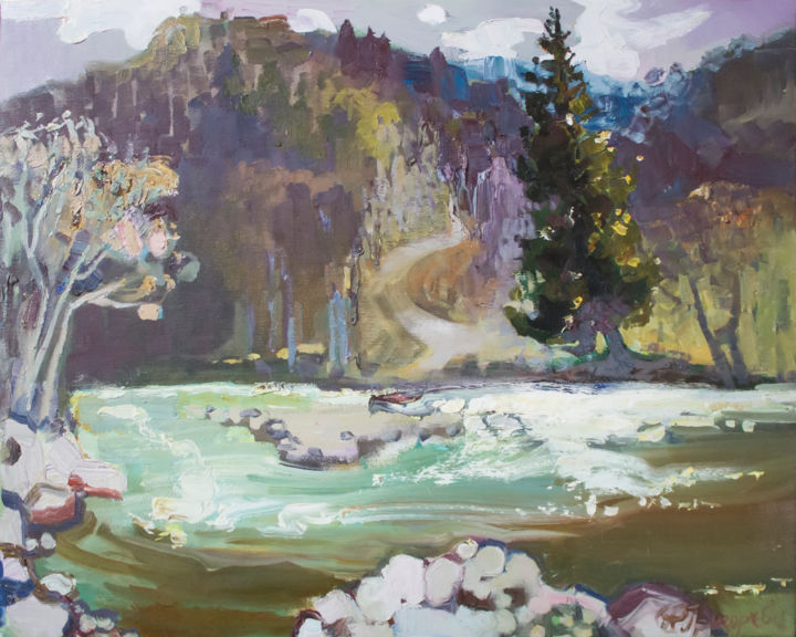 Painting titled "Carpathian wind" by Anastasiia Grygorieva, Original Artwork, Oil