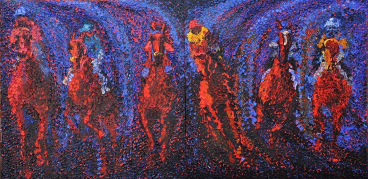 Races 1 绘画, 70.9x141.7 in