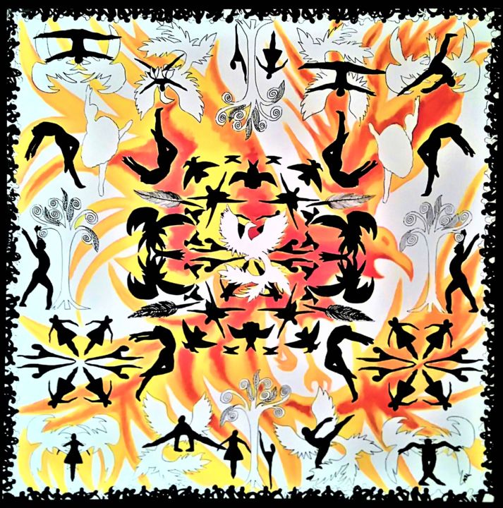 L' Oiseau-de-feu 绘画, 31.5x31.5 in