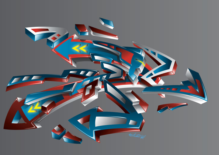 Digital Arts titled "bot3d" by Olshark, Original Artwork, 2D Digital Work