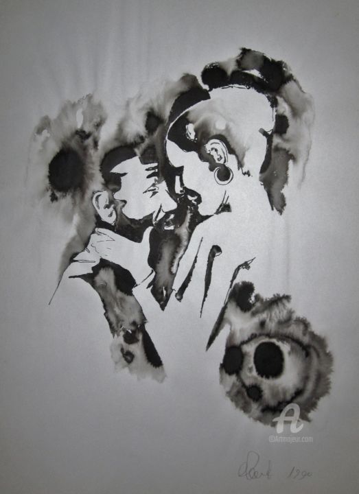 Drawing titled "Amore" by Claudio Clemente, Original Artwork, Ink