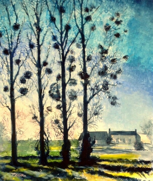 Peinture intitulée "du Gui [Mistletoe]" par Christopher Walker, Œuvre d'art originale, Huile