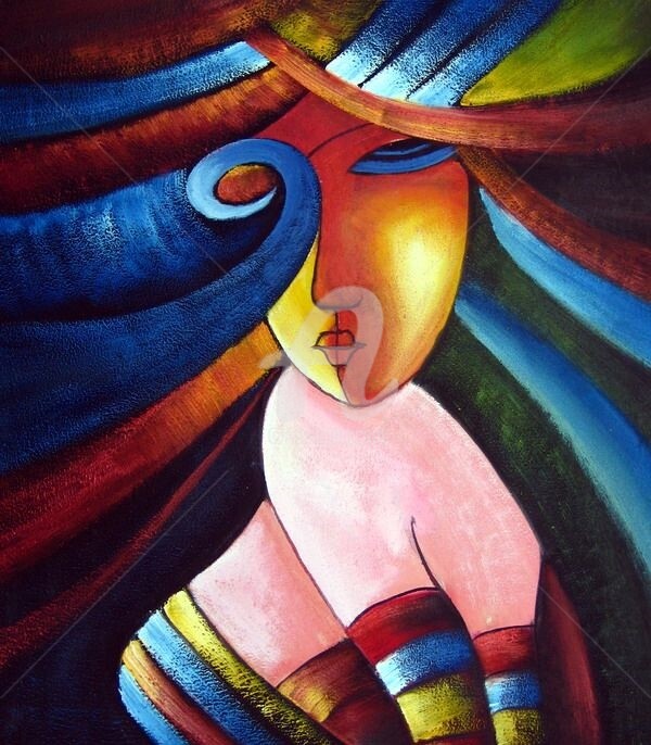 Painting titled "Mysterious lady" by Coco, Original Artwork, Oil
